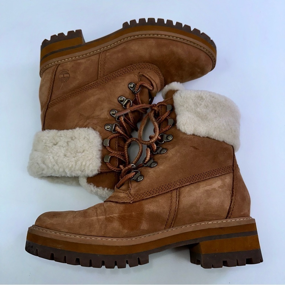Timberland Women's Courmayeur Valley 6 A299J Brown Lace Up Combat Boots - Sz 5.5 - Picture 3 of 8